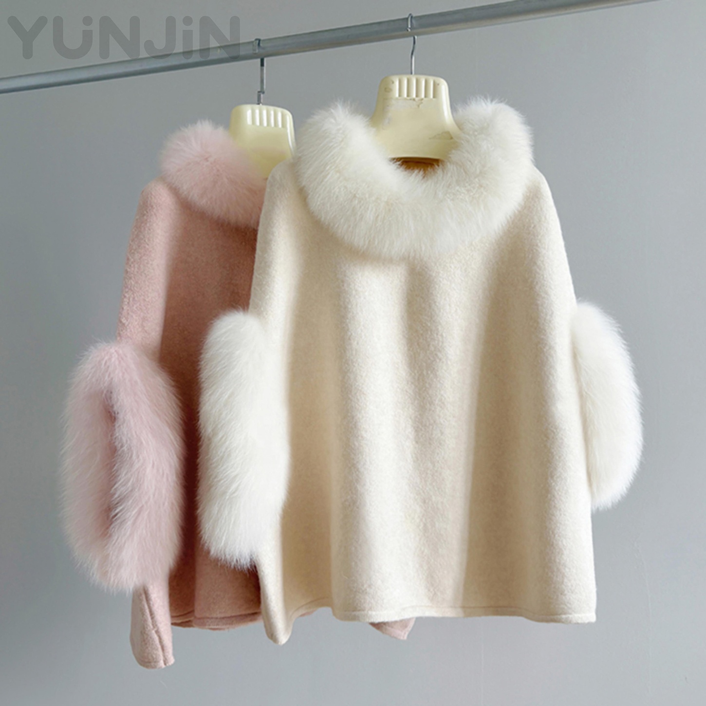 Design Fashion Women's Ladies Real Fox Fur Trim