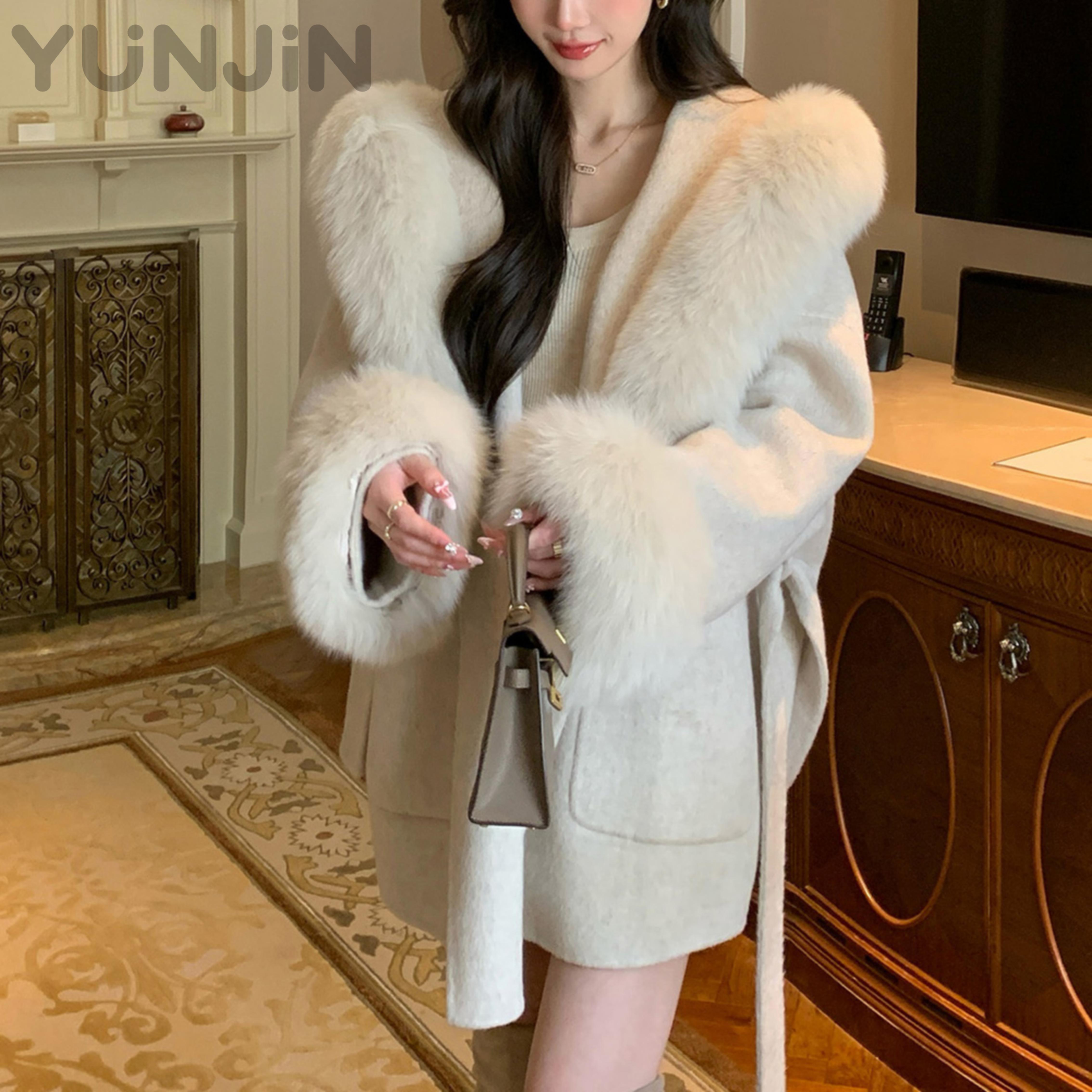 Fashion Autumn Winter Women's Oversize Natural Fox Fur