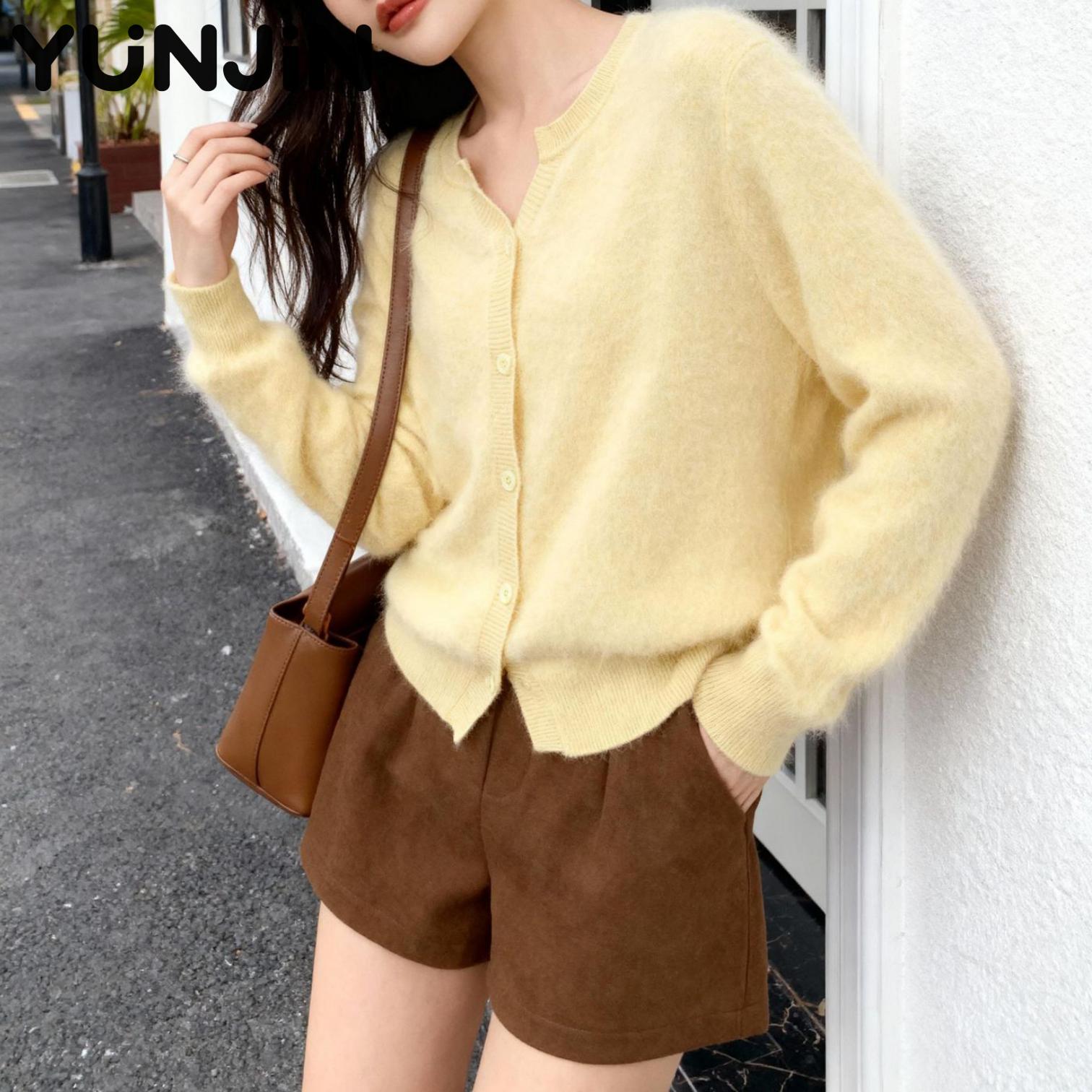 Simple Women's Design Wool Cashmere O-neck Knit Sweater