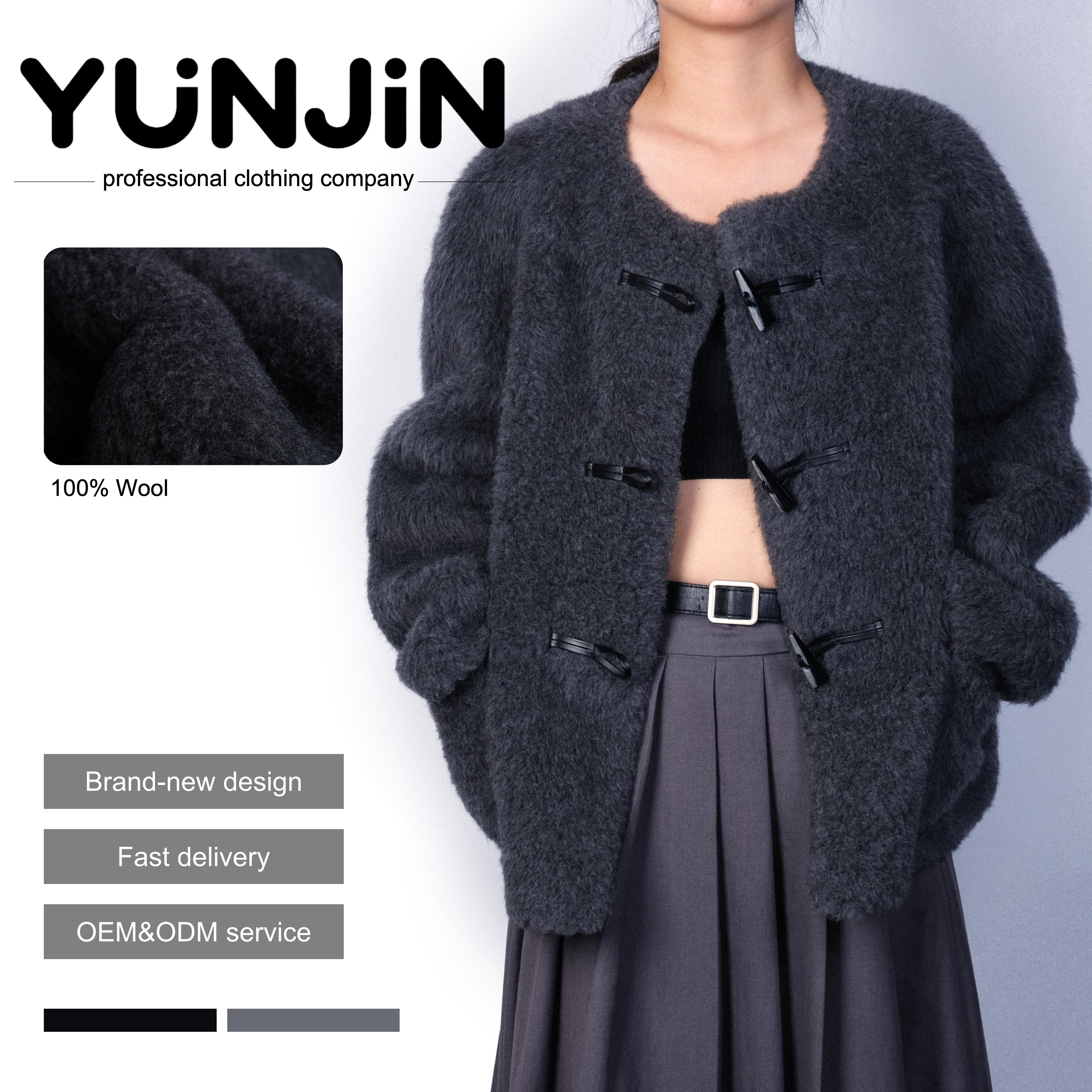YUNJIN Womens New Winter Top Sheep Shearling Short