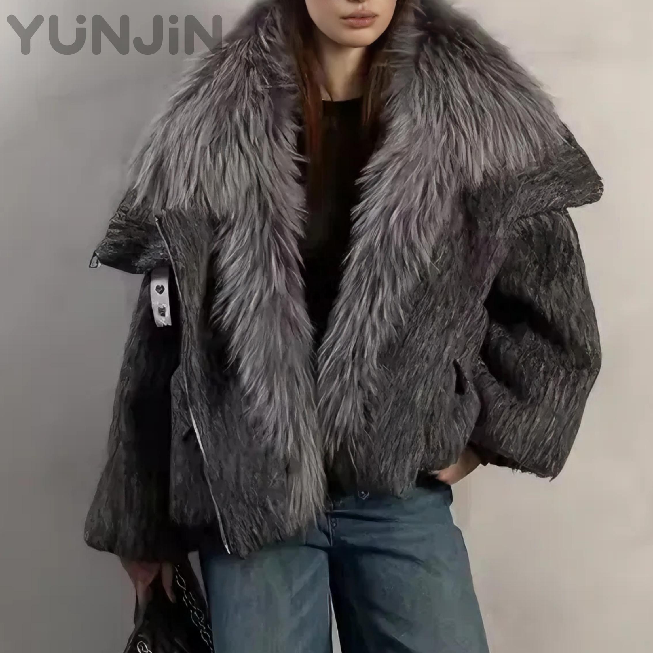 Premium 2025AW Women Luxury Fox Fur White Goose
