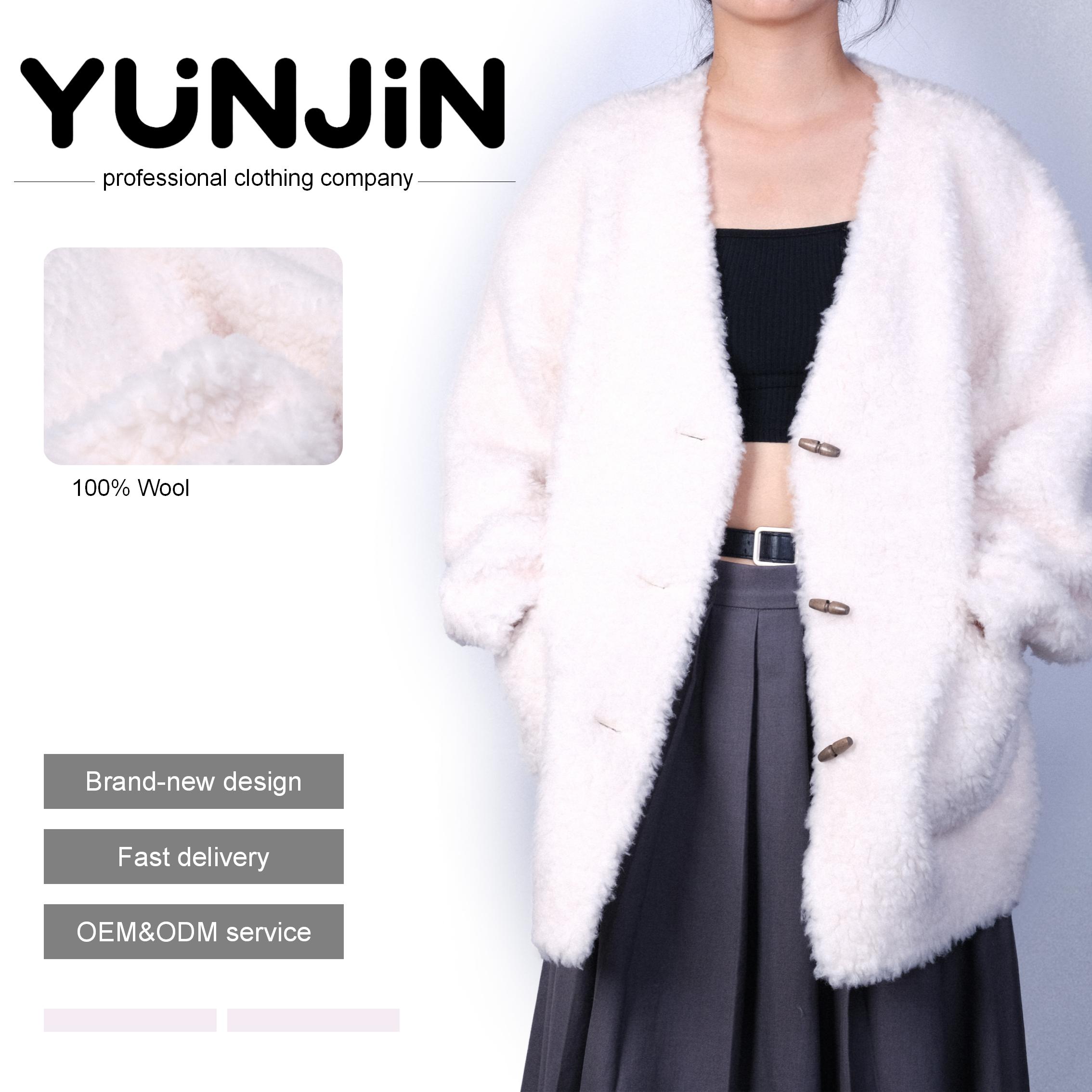 YUNJIN New Design Women's Real Wool Fur Coat