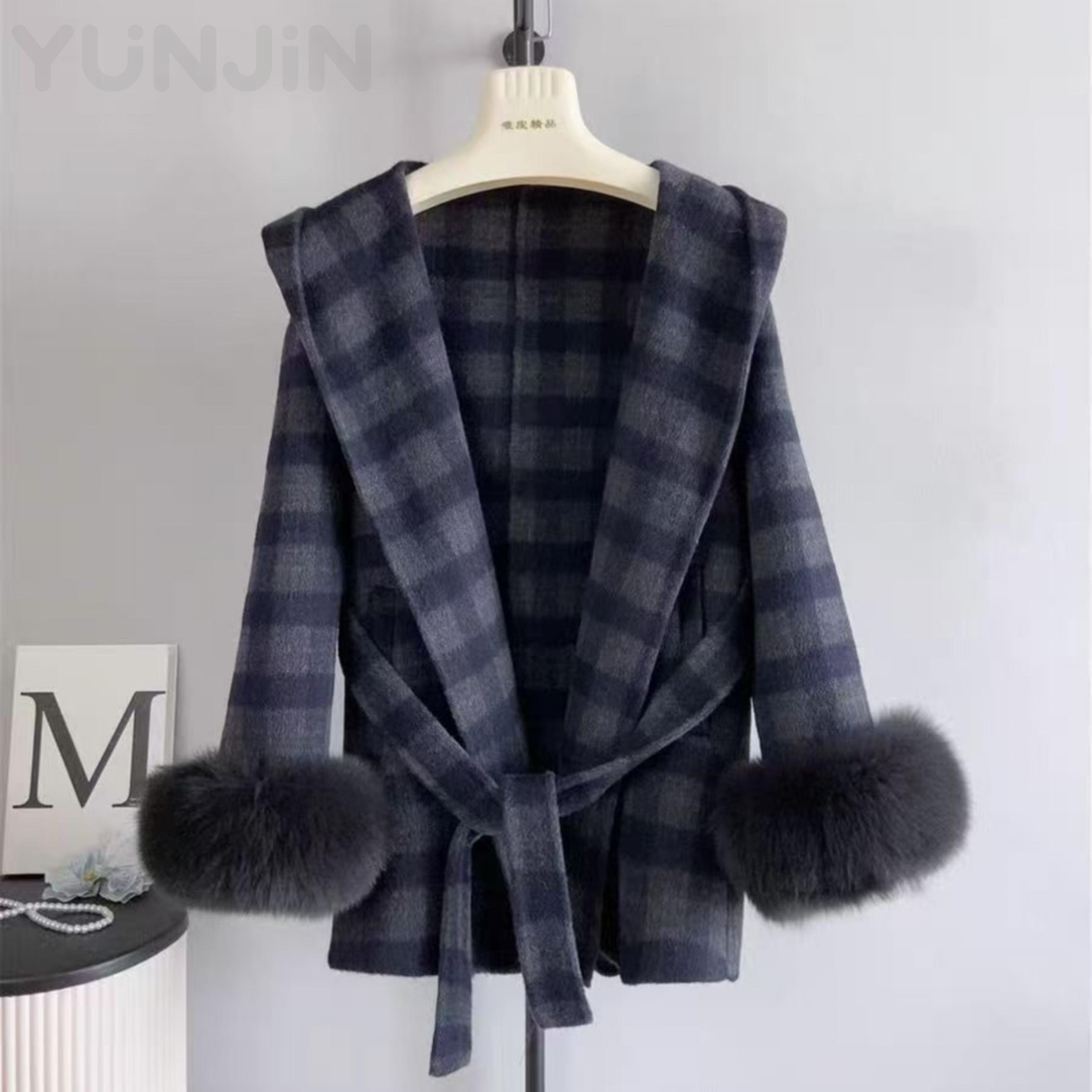 Autumn Winter Wool Blend Coat Women High End