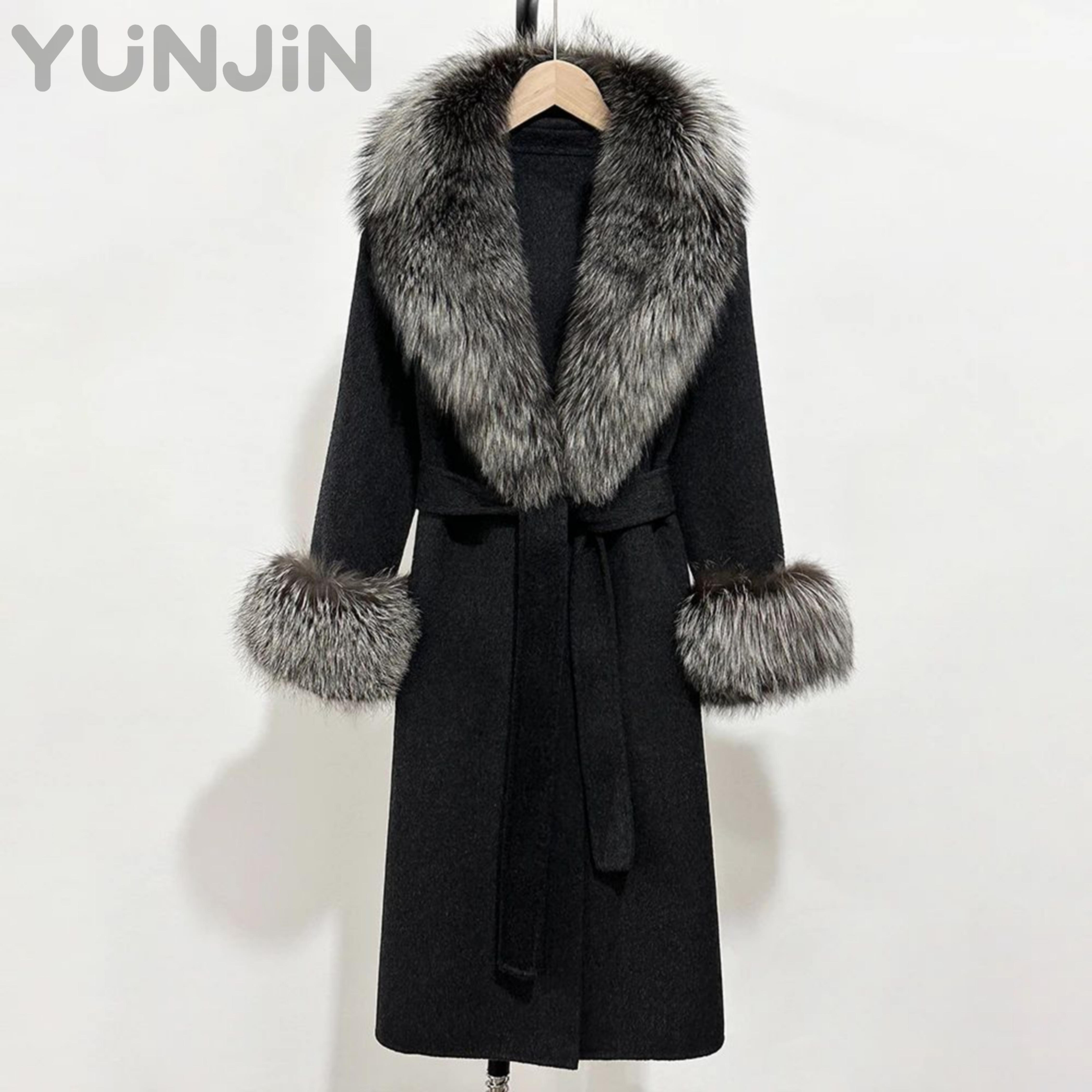 Luxury Elegant Double-Faced Wool Cashmere Winter Coat Women's
