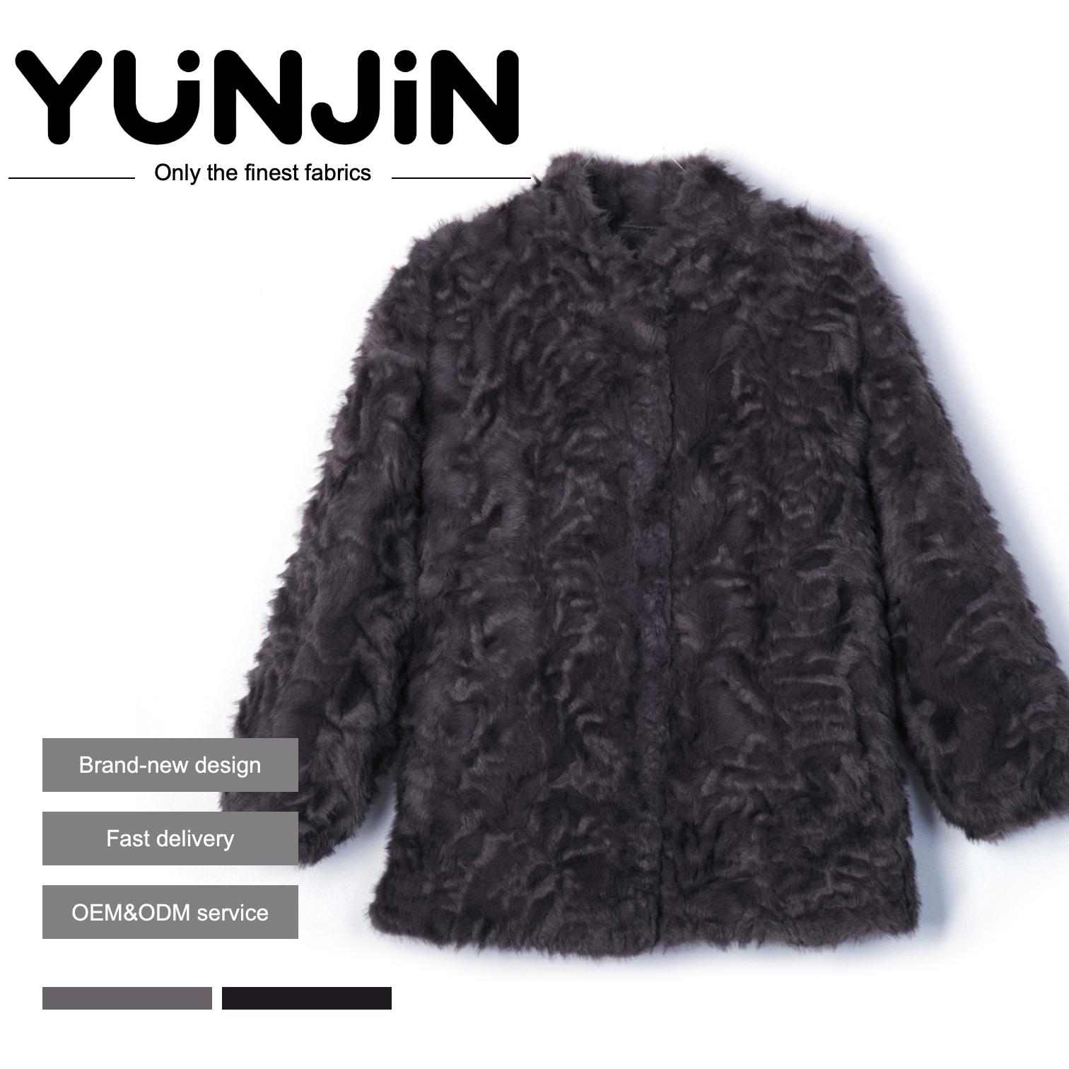 Women's Winter Coat With Semi-Curved Faux Fur Young