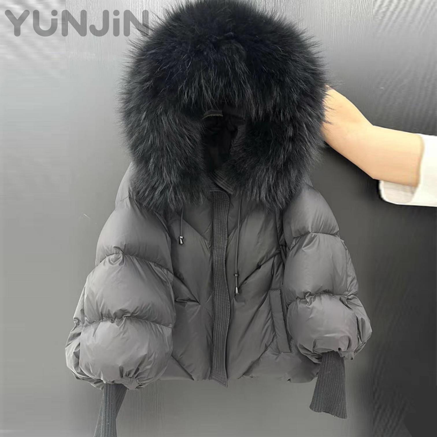 Oversize Women's Large Real Fox Fur Collar Hooded