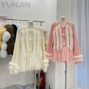 New Winter Y2K Real Fox Fur Patchwork Wool