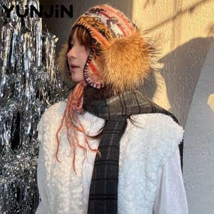 High Quality Luxury Women's Real Raccoon Fur Earmuffs