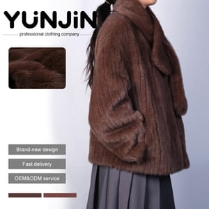 YUNJIN Women's Designer Eco-Friendly Faux-Fur Winter Jacket Soft