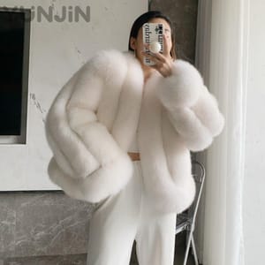 Women's Full Pelt Finnish Fox Fur Warm Thickened