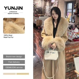 Vintage Design Women Double-Faced Wool Cashmere Overcoat Real
