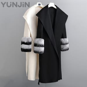 Luxury Women's Real Wool Cashmere Double Face Overcoat