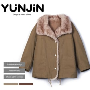 Handmade Soft Faux Fur Coat Luxury Big Collar