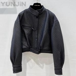 High Quality Hand Woven Women's Genuine Leather Jackets